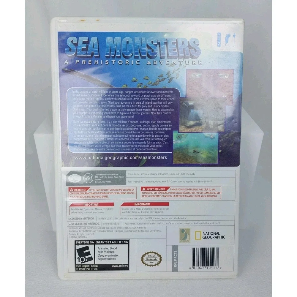 National Geographic Sea Monsters A‎ Prehistoric Adventure 2006 Nintendo Wii Game